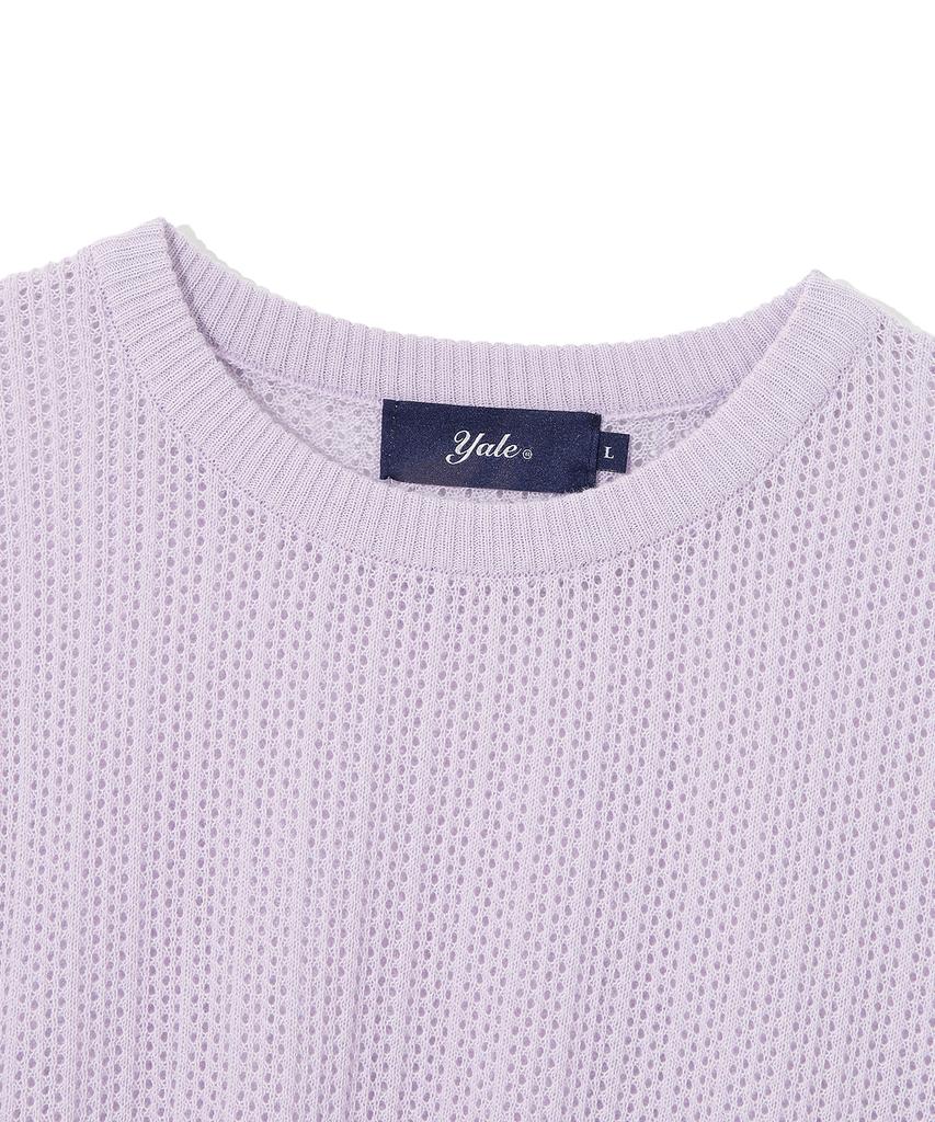 YALE Mesh Crewneck Knit Light Purple