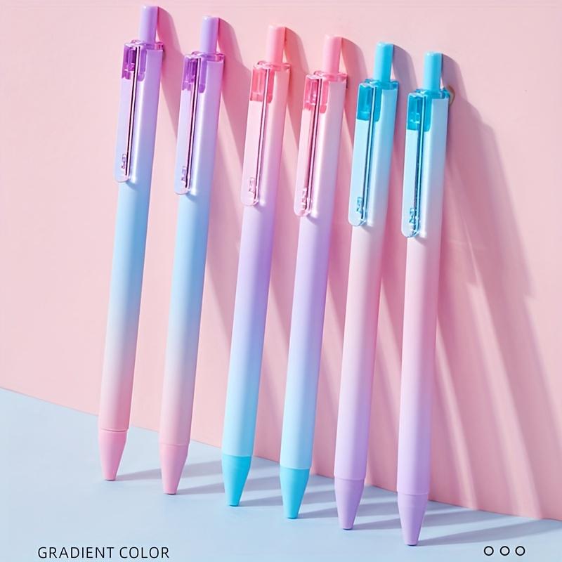 12pcs Medium-Oil Pen Set with Gradient Barrels and Blue Ink. 0.7mm Ballpoint Pen, Smooth Writing Without Ink Skipping, Perfect Stationery