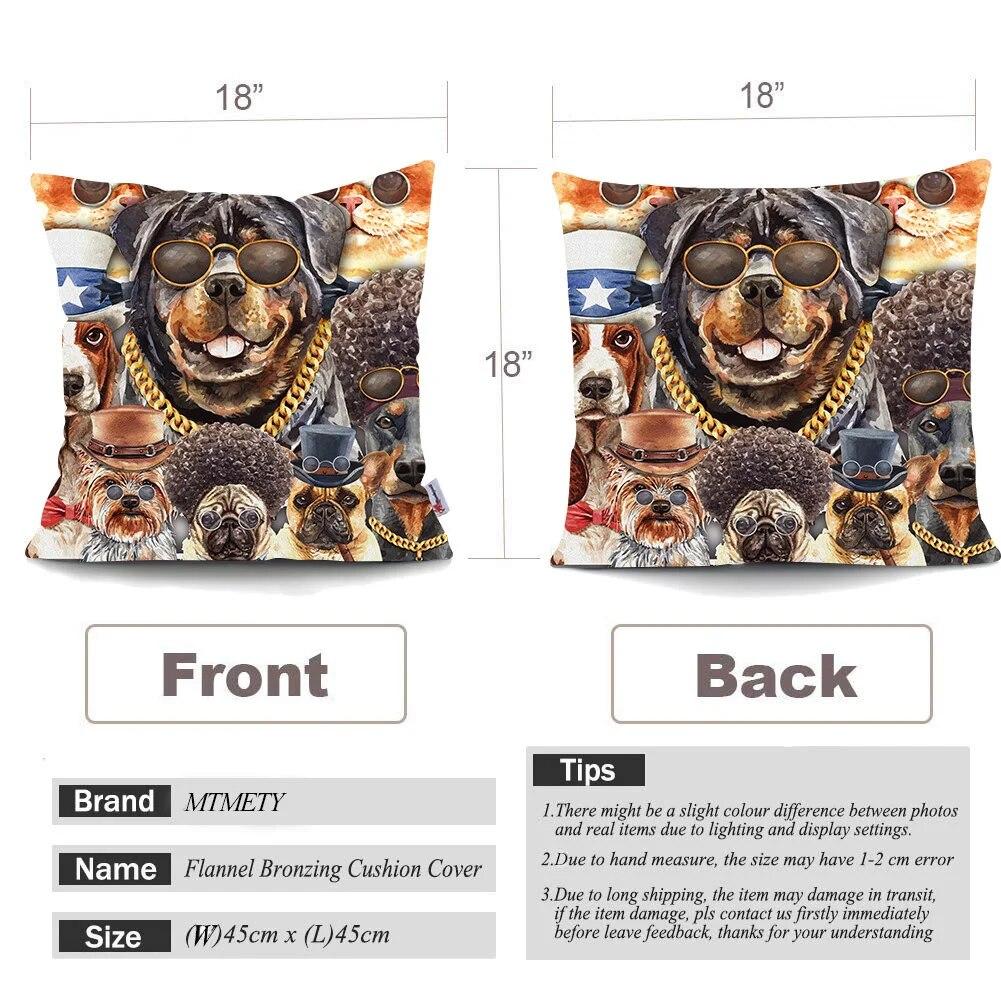 Bedroom Living Room Cartoon Animal Print Cushion Cover Cat Dog Cushion Cover Car Sofa Home Decor Pillowcase