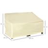 600D Oxford Cloth Furniture Cover, 2 Seater Sofa Protector for Garden Patio, Outdoor, Waterproof, Beige, 140L X 84W X 56/94H Cm