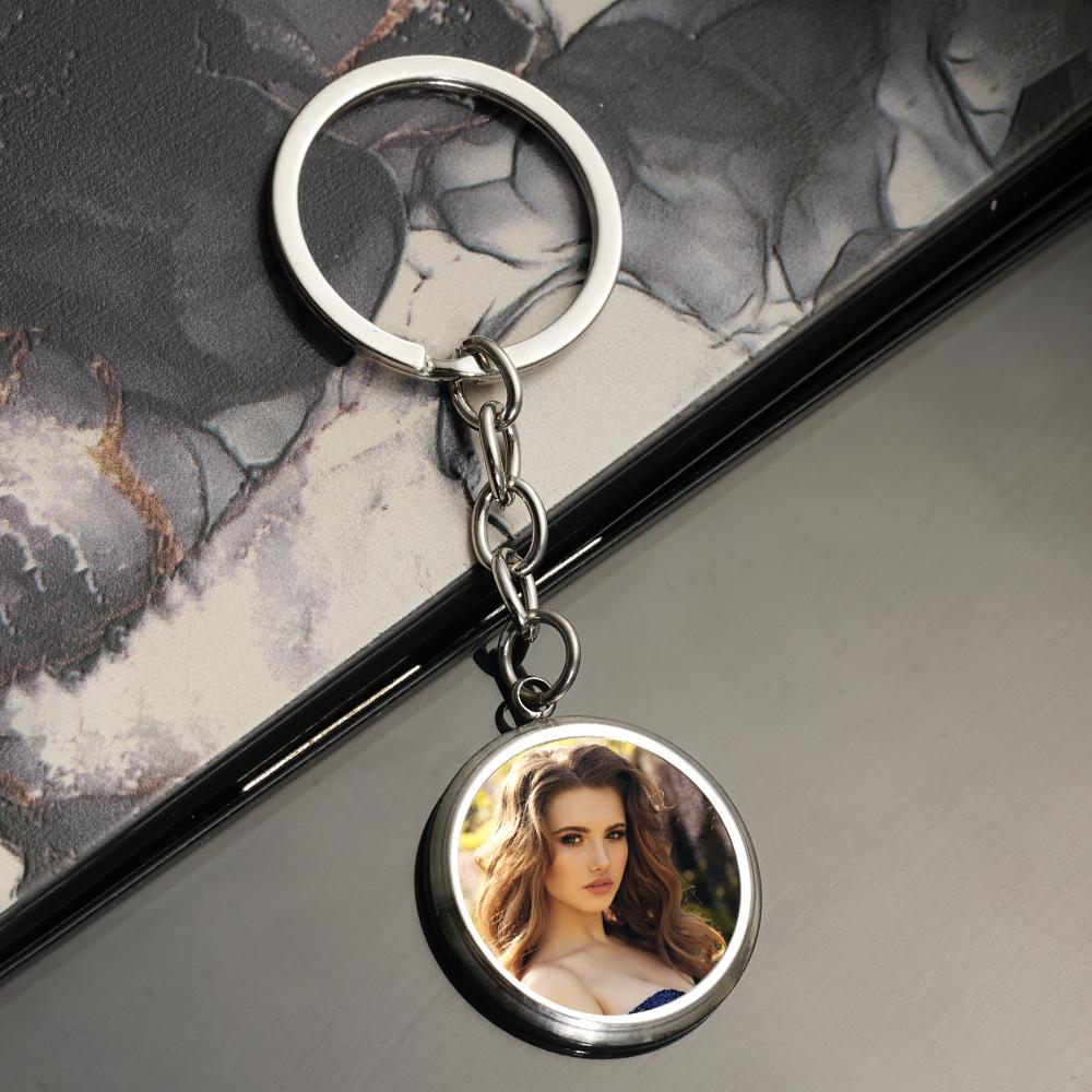 

Personalized Photo Keychain - Custom Picture Keyring Gift for Him Her, Memorable Couples Anniversary Birthday Present Custom Photo