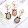Rhinestones Owl Keychain Exquisite Owl Crystal Keychain with Rotating Lobster Clasp Elegant Bag Charms