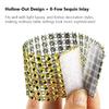 10Pcs Rhinestone Hollow Out Napkin Rings, Napkin Holders for Wedding, Holiday Party, Hotel & Catering Events