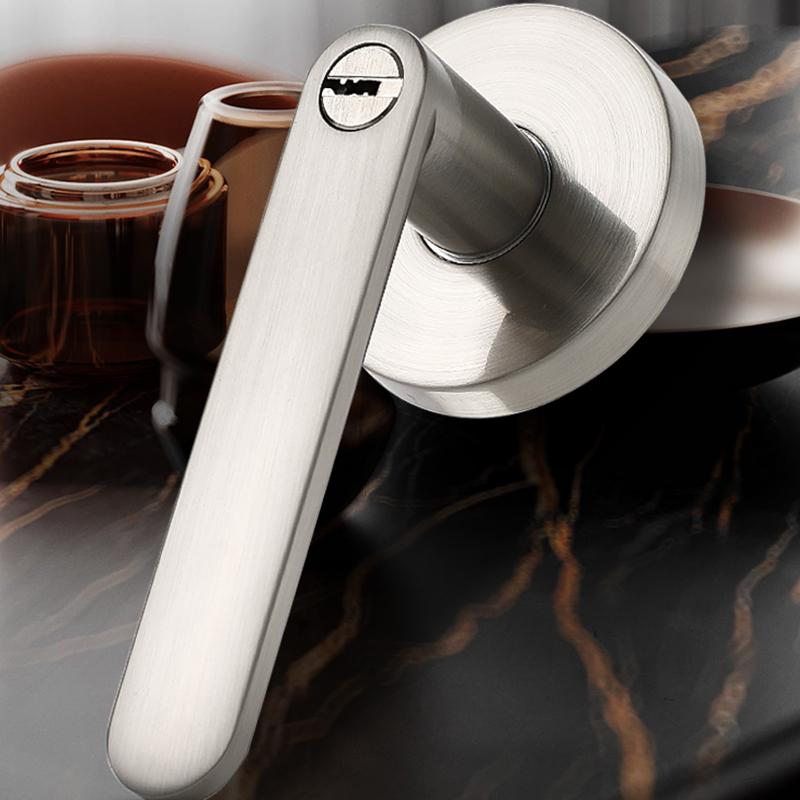 Door Handle Door Lock High-Grade Zinc Alloy Replacement Spherical Lock Bedroom Bathroom Three-Bar Door Lock Hardware