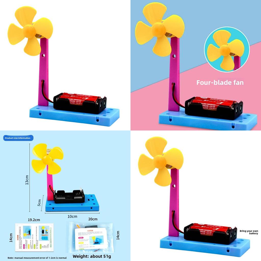 Wissenschaftsexperiment DIY Schreibtischventilator aus ABS-Material für STEM-Kinder Lernspielzeug