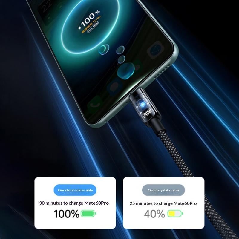 240W Usb Cable Fast Charging For Smartphone 1 Meter /2 Meters Type-C Data Cable