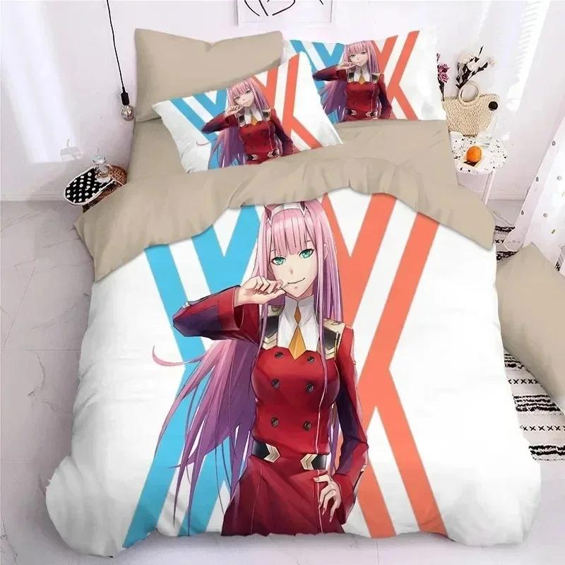 

Comforter Darling In The Frank Xx Bedding Sets Japan Game Figure Prin With Bed Soft Queen King Size Bedclothes Home Comforter (quilt)-EU Single(135*200cm)3pcs
