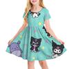 3D Printed Sanrio Hello Kitty Fashion Cartoon Pattern Cute Short Sleeved Dress Cosplay Youth