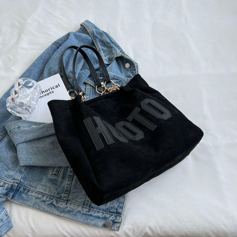 College Students Shoulder Canvas Bag Large Bag Women's Large Capacity 2025 New Summer Senior Sense Commuter Tote Bag