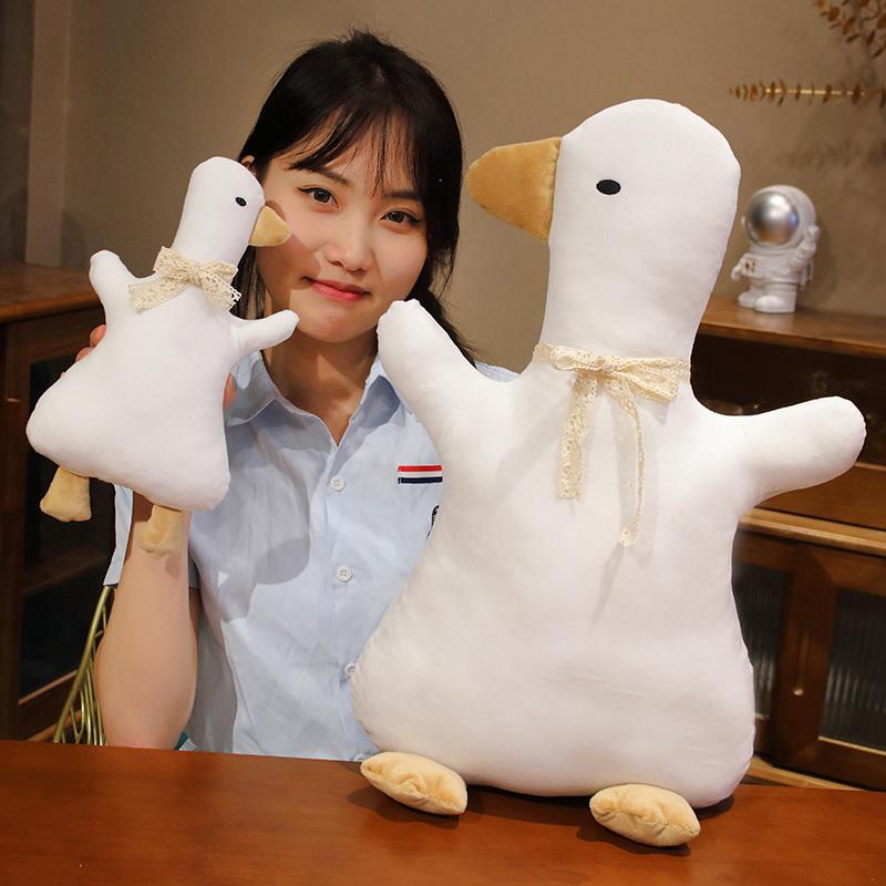 Nice Huggable Plush Duck Pillow Stuffed Soft Animal Toykorean White Goose Doll Sofa Cushion Nap Home Decoration Kids Gift