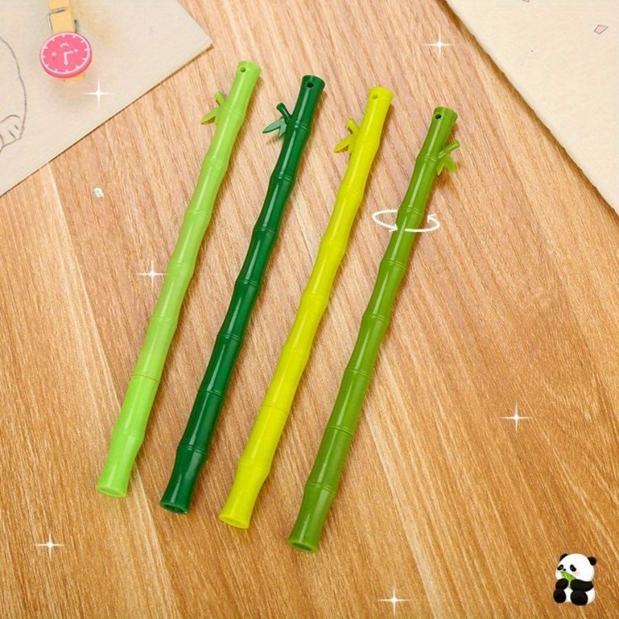 20 Stück Grün Frische Bambusform Gelstifte Büro Unterschrift Stift Kreativ Lustig Kunststoff Gute Qualität Schreibwaren 0,5mm Schwarze Tinte Zurück zur Schule
