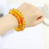 Women Charm Women's Natural 10MM Resin Amber Bangle Bead Round Bracelet Elastic