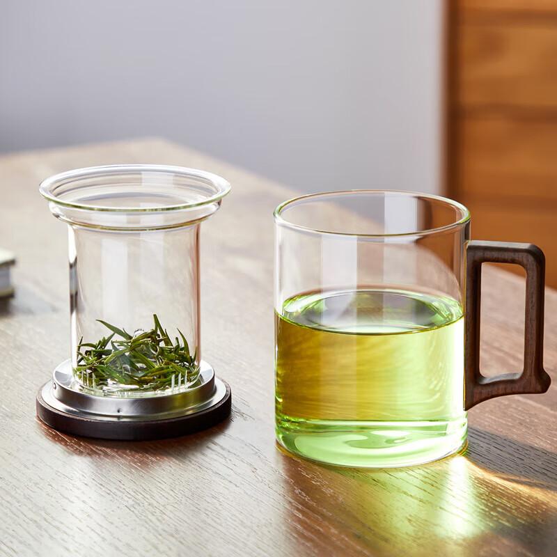 Mingguang Tea Cup Glass Tea Infuser High Borosilicate Green Tea Mug for Men
