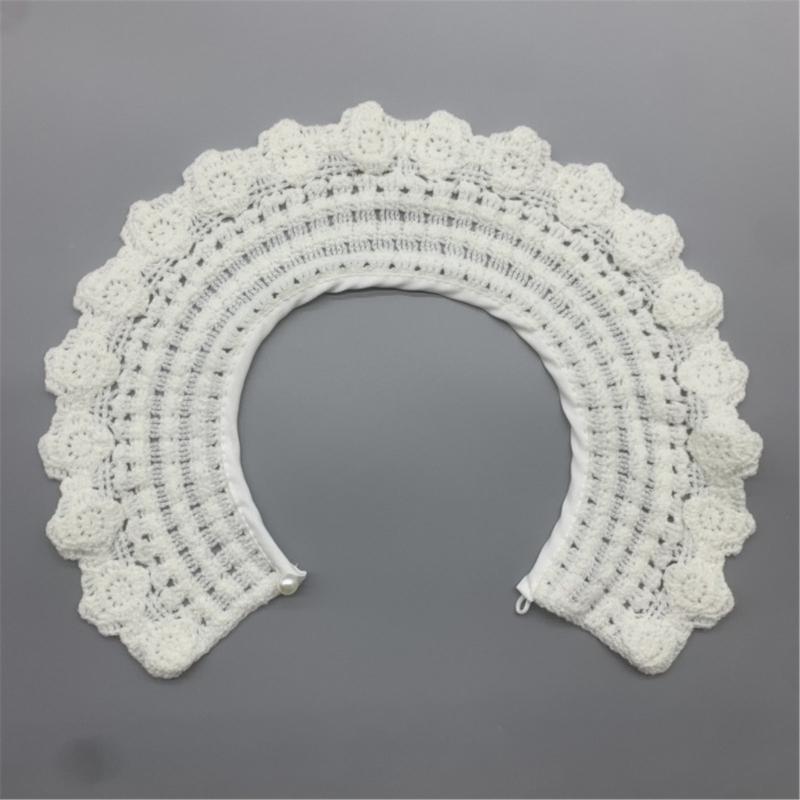 Japonais Enfants Filles Faux Col Châle Écharpe Creusé Tricoté Fleur Vintage Épaule Enveloppante Décorative Demi-Chemise Capelet