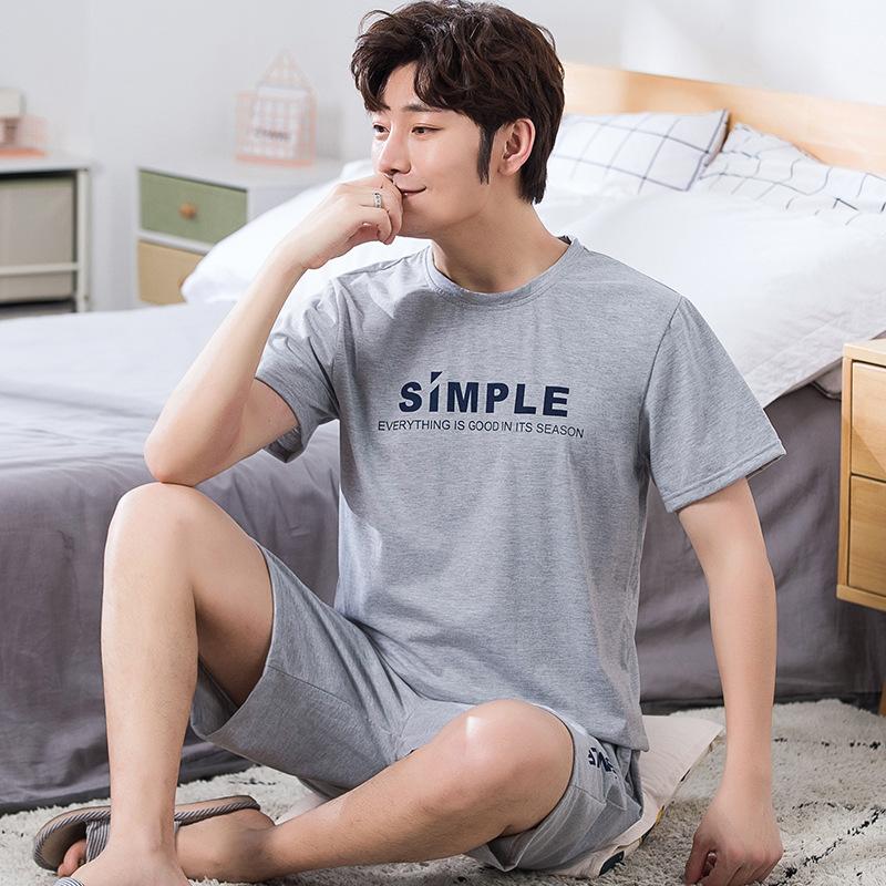 Summer Men's Pajamas Knit Pajamas Set Pajamas Big Boys Pajamas Family Clothing