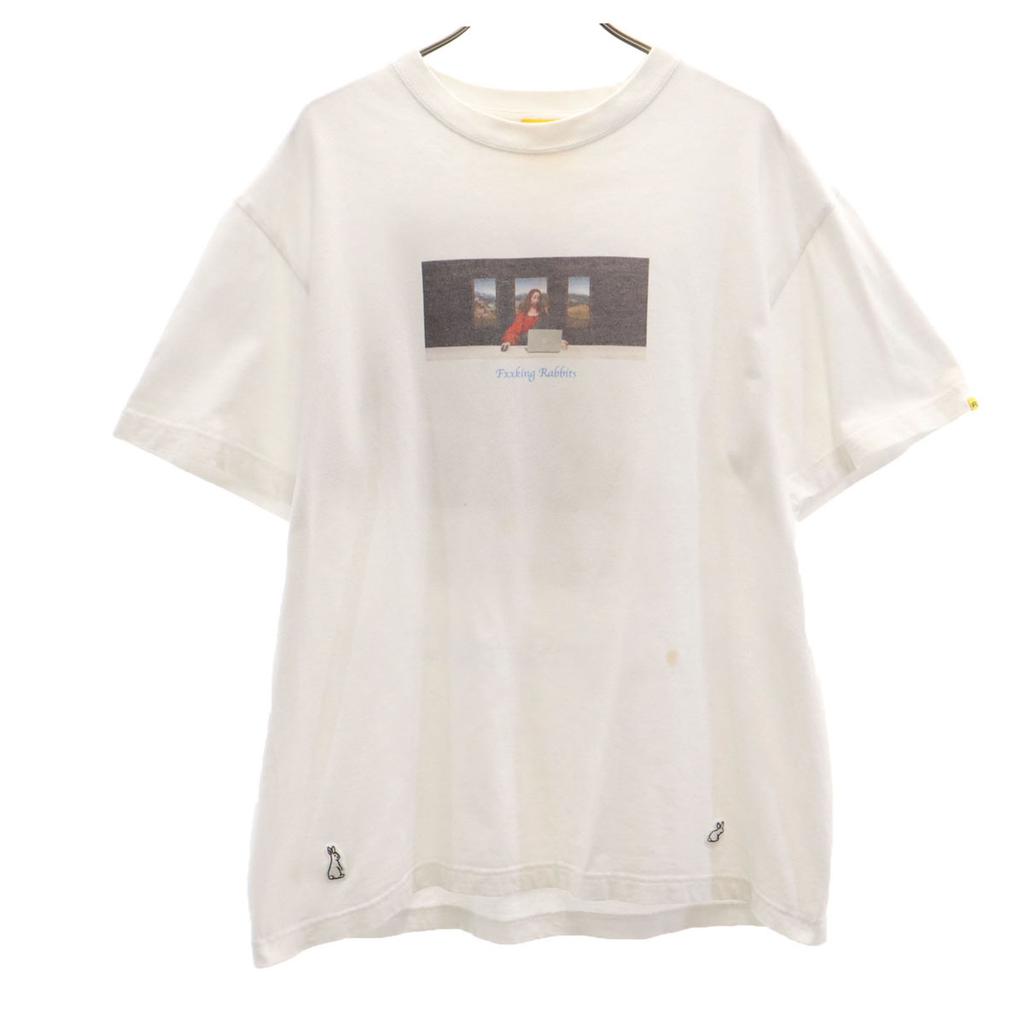 FR2 Print Short sleeve T-shirt M White Mona Lisa Men's Used