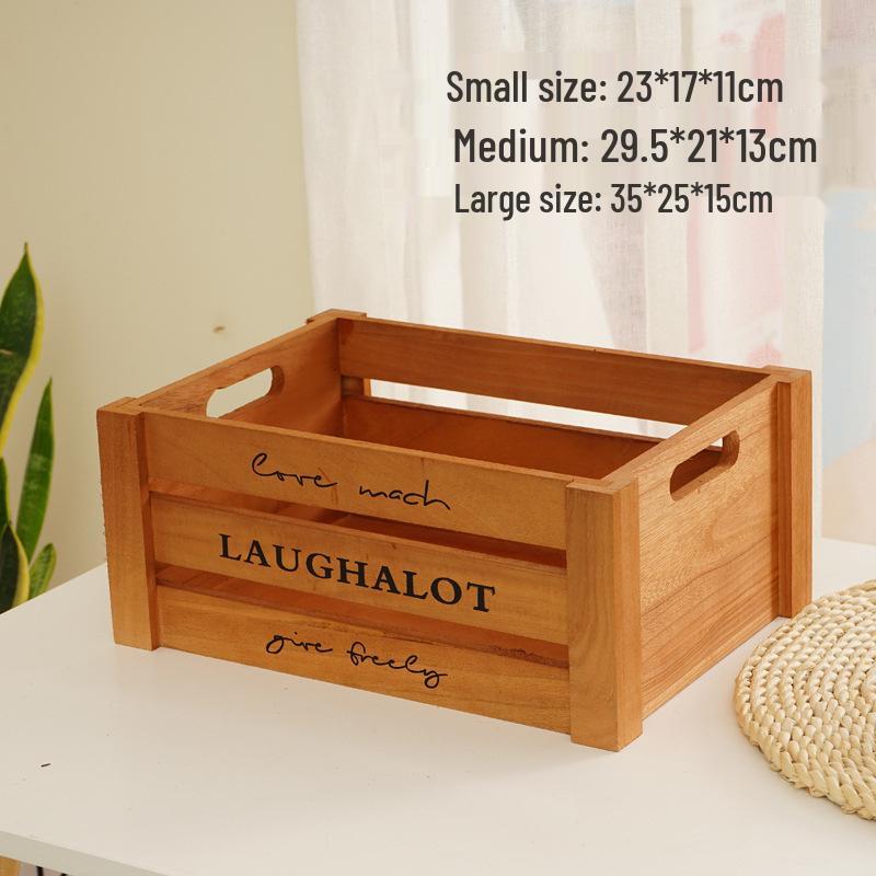 Vintage Weathered Wooden Slat Display Box for Decorative Props and Weddings