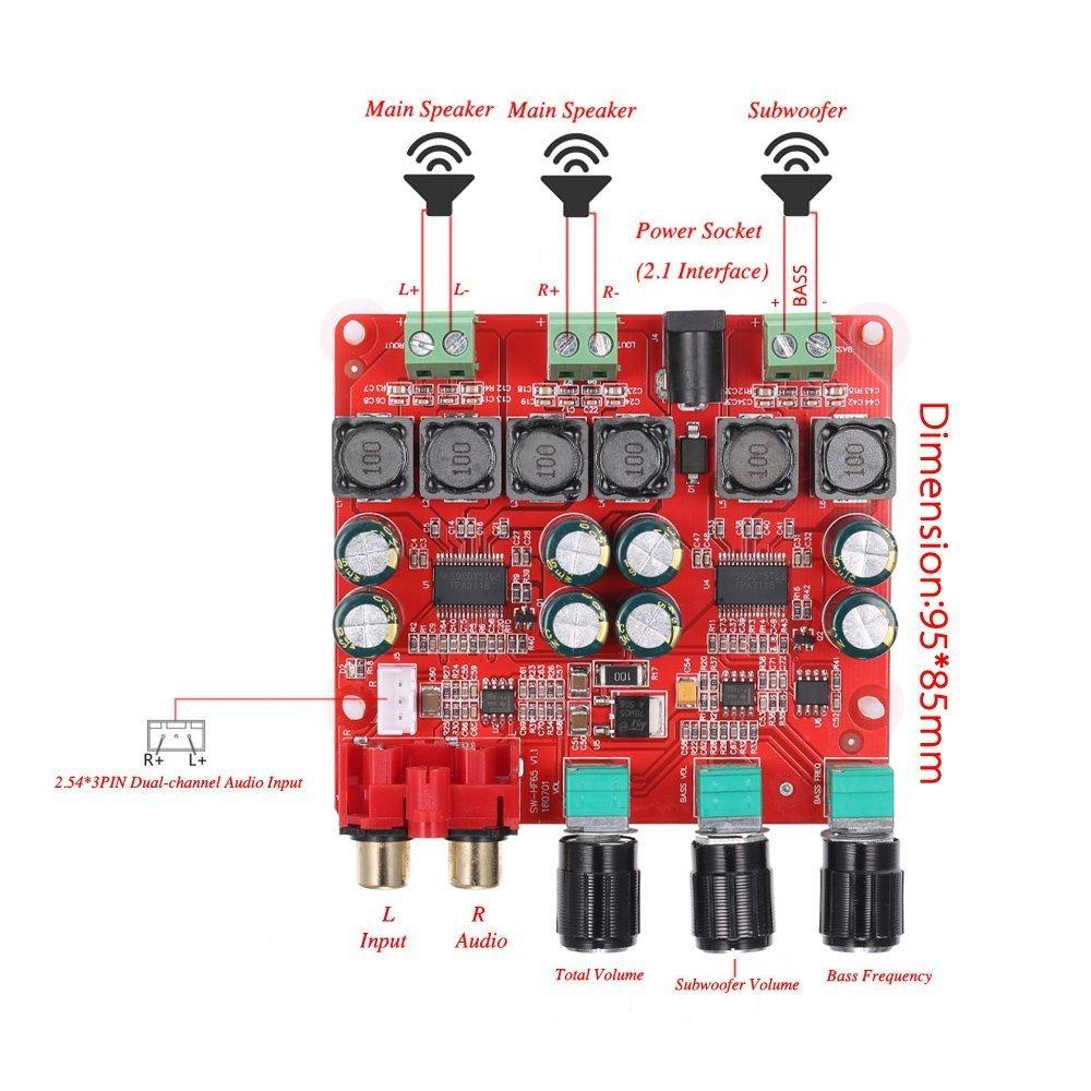WINGONEER TPA3118 Digital Power Amplifier 30W 30W 60W BTL 60W Binaural Stereo Audio Computer Amplifier Stereo for Home Theater Active Speaker