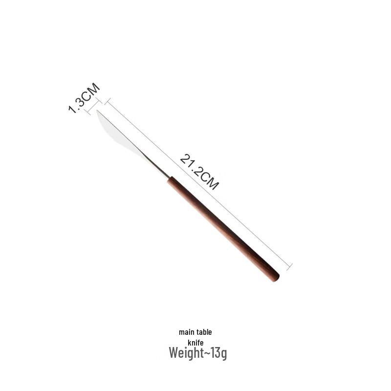 ZISIZ Nordic Pear Wood Handle Dinner Knife Set