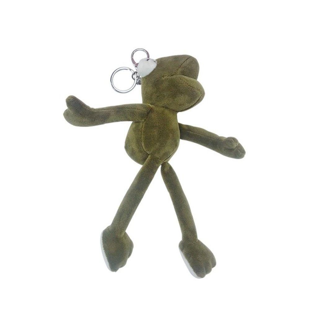 Ugly Cute Frog Backpack Pendant Soft Stuffed Plush Backpack Hanging Keychain Key Ring  Key Holder