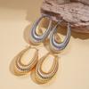Heavy Industry Geometric Oval Glossy Ear Buckle Personalized Environmental Protection Cold Wind Earrings