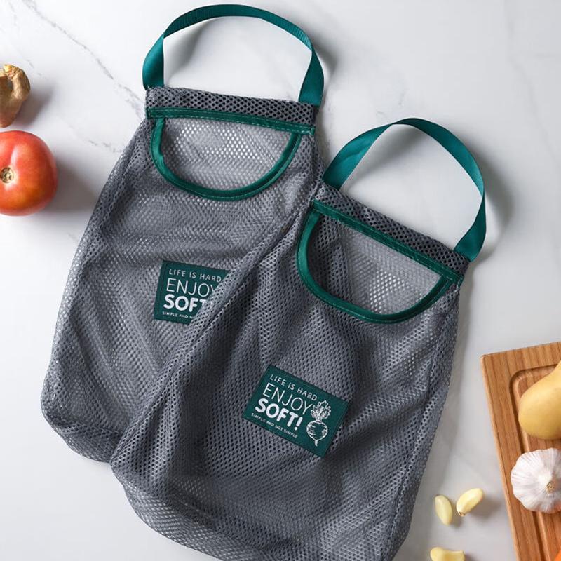 Kitchen vegetable storage mesh bag household multi-purpose creative fruit wall hanging bag hanging onion and garlic storage bag