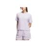 adidas Originals Graphic T-Shirt Comfortable Soft Skin-Friendly Fashion Short Sleeve Regular T-Shirt Women Tops Light-Purple KB8961