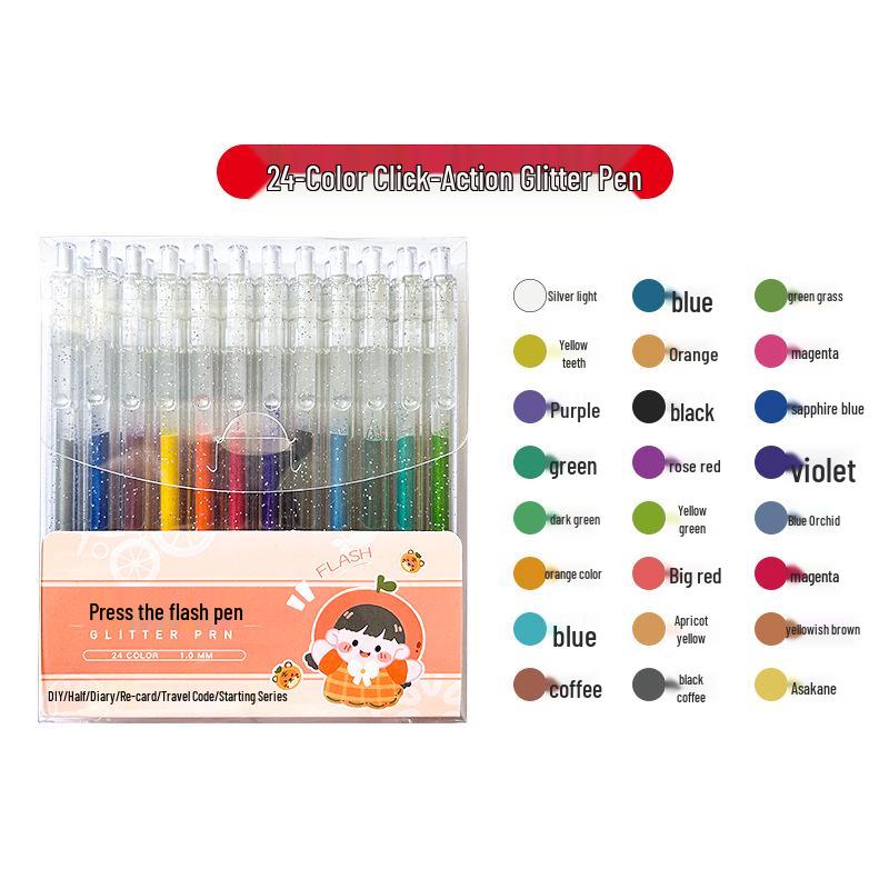 Colorful Glitter Gel Pens for Creative Journaling and Art - Ideal for Students and Children