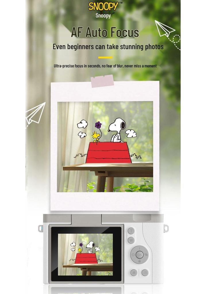 SNOOPY Retro Campus Student HD Selfie Flip Screen Mirrorless CCD Camera