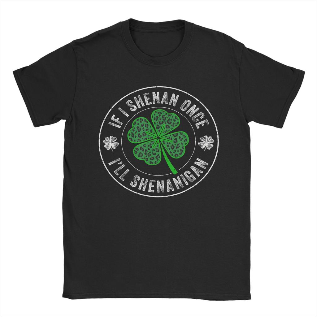 Si je Shenan Une fois Ill Shenanigan T-shirt Plage Hip Hop T-shirts Homme 100% Coton Col Rond Oversize Hauts Manches Courtes