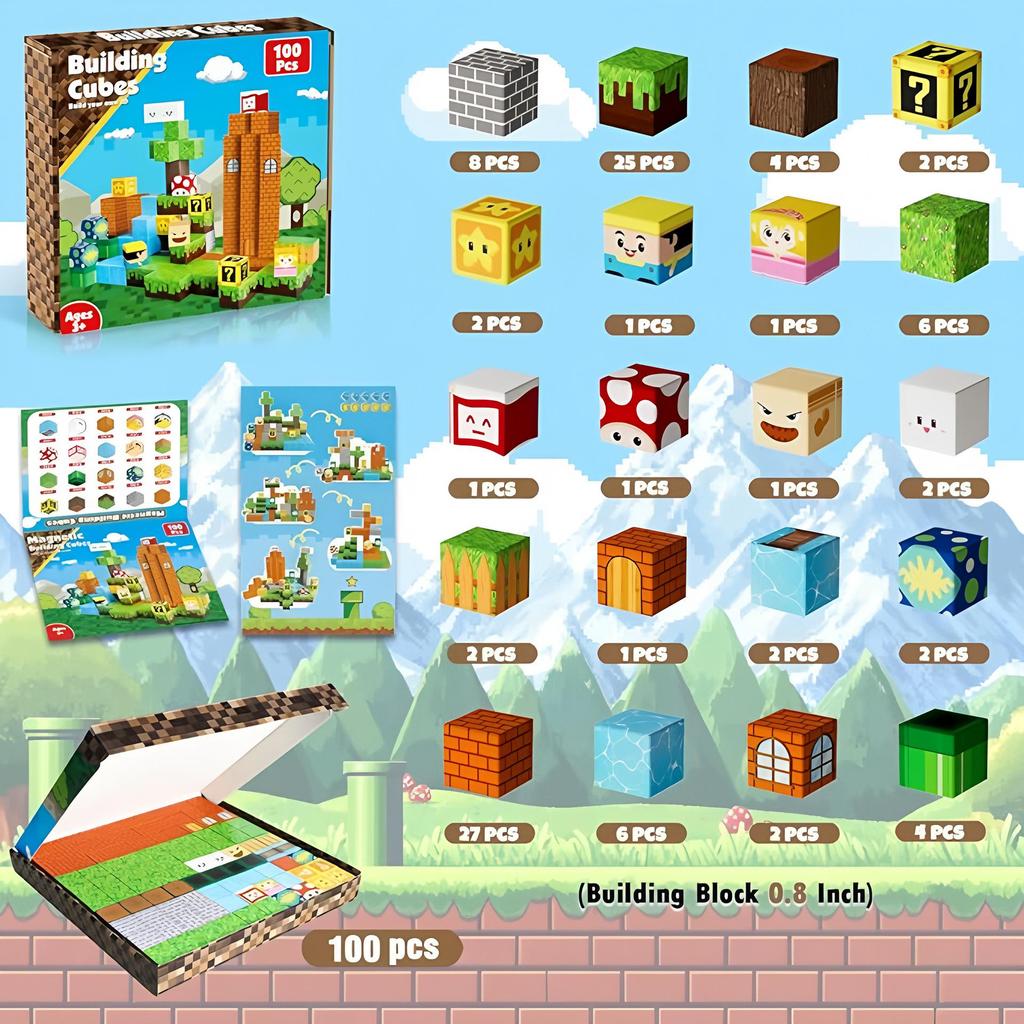 Magnetic Cubes Building Blocks Set: Children's Educational DIY Assembly Toys