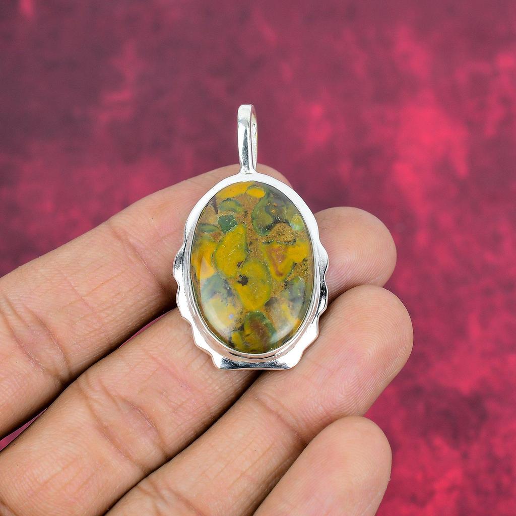 Fruit Jasper Jewelry, Handmade Gemstone Pendant, 925 Solid Sterling Silver Pendant Antique Jewelry, For Engagement Gift