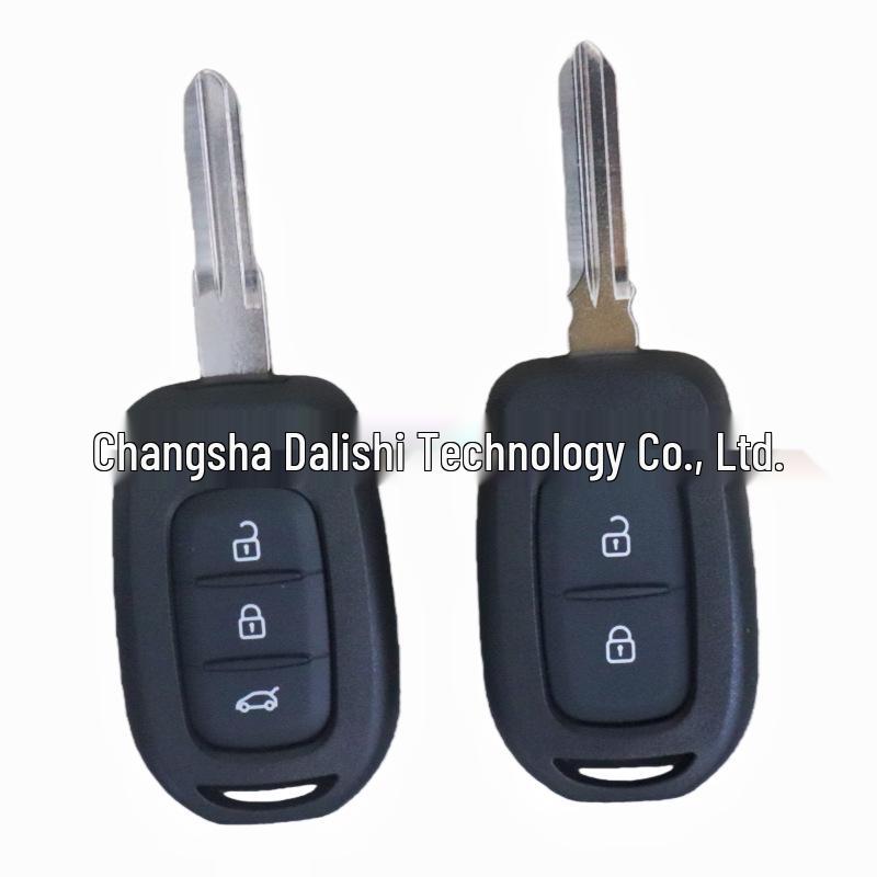 Renault 2/3-Button Remote Key Shell Replacement (No Logo, Blank, Straight Plate)