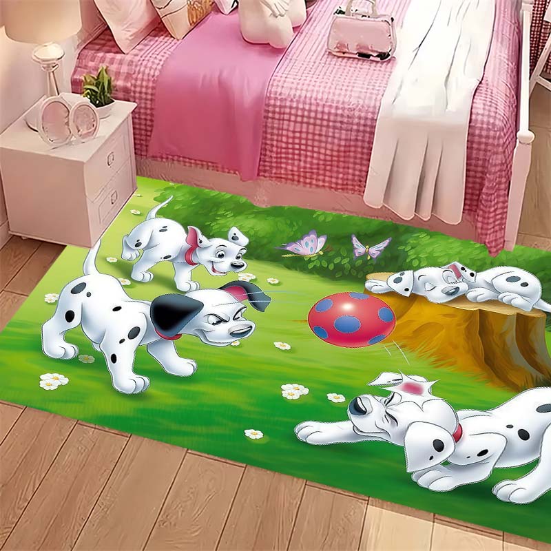 Cute Dalmatian Puppies Area Rug, Washable Non-slip Carpet, Cartoon Animal Design for Home Decor & Dog Lovers 40x60cm( 15x23in )