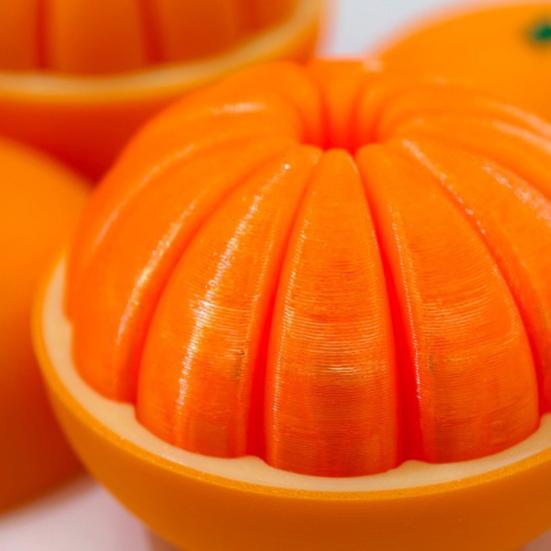 3D Printed Citrus Fruit Sensory Toy Twist Fidget Orange Ornaments Spiral Stress Relief Decompression Toy for Adults Students