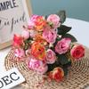Heads 21 Artificial Silk Flowers Rose Bunch Bouquet Wedding Home Decor Outdoor