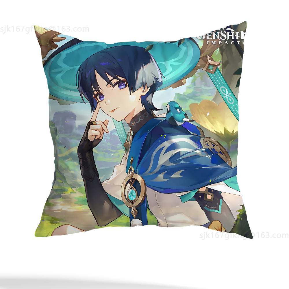 Genshin Impact Wanderer pillowcase casual style decoration, suitable for home decoration (excluding pillow core)