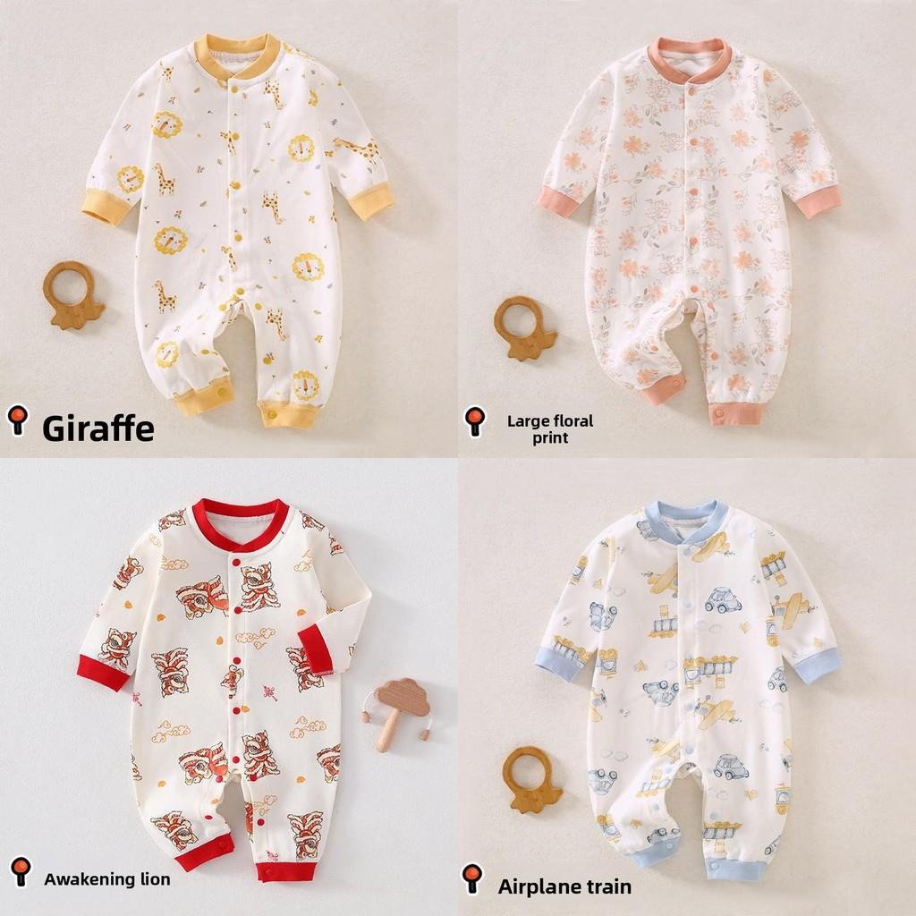 Baby Romper Spring Autumn Cotton Short Sleeve With No Bone Construction For Newborns And Infants