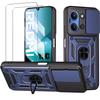 Hard Case - E.F.CONNECTION - for Xiaomi Redmi 15C 4G/5G - with Camera Cover - Navy Blue - 2 Glasses