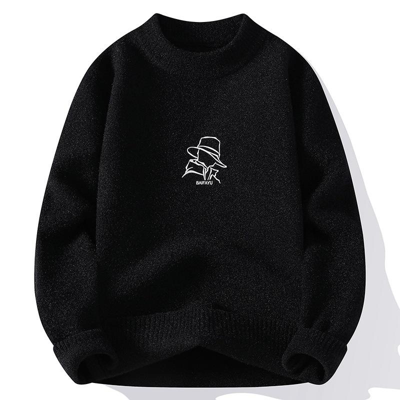 Hot Hot Autumn and Winter New Casual Crew Neck Sweater Bottom Knit Plus Size Loose Sweater