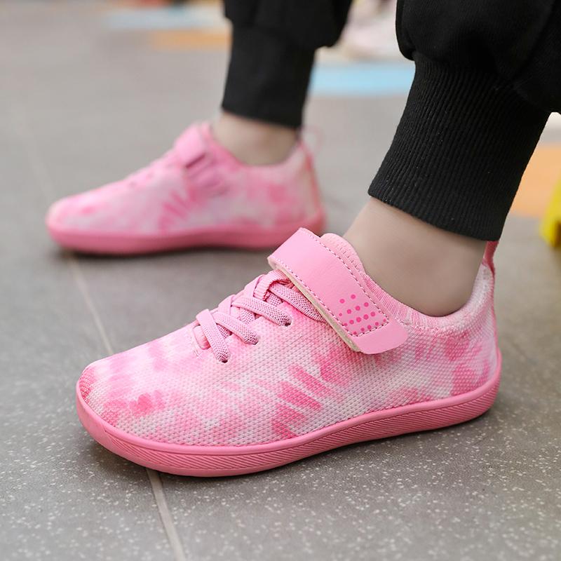 Kids Wide Toe Barefoot Shoes Little/Big/Kid Hook Loop Minimalist Sneakers Artificial  Mesh Lightweight Shoes 2025 New Large Size
