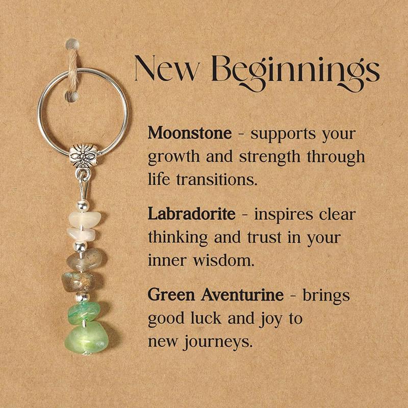 Natural Crystals Keychain Gift For  Beginnings Small Healing Stones Keychain For Anxiety Relief. Healing Crystals