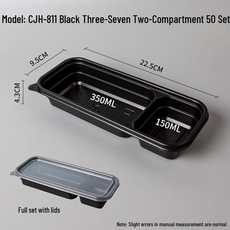 Eco-Friendly Divided Corn Starch Lunch Boxes, 50-Pack