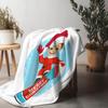 Christmas Throw Blanket Merry Christmas Santa Claus Reindeer Festive Holiday Flannel Blanket Cozy Warm Gift Home Decor
