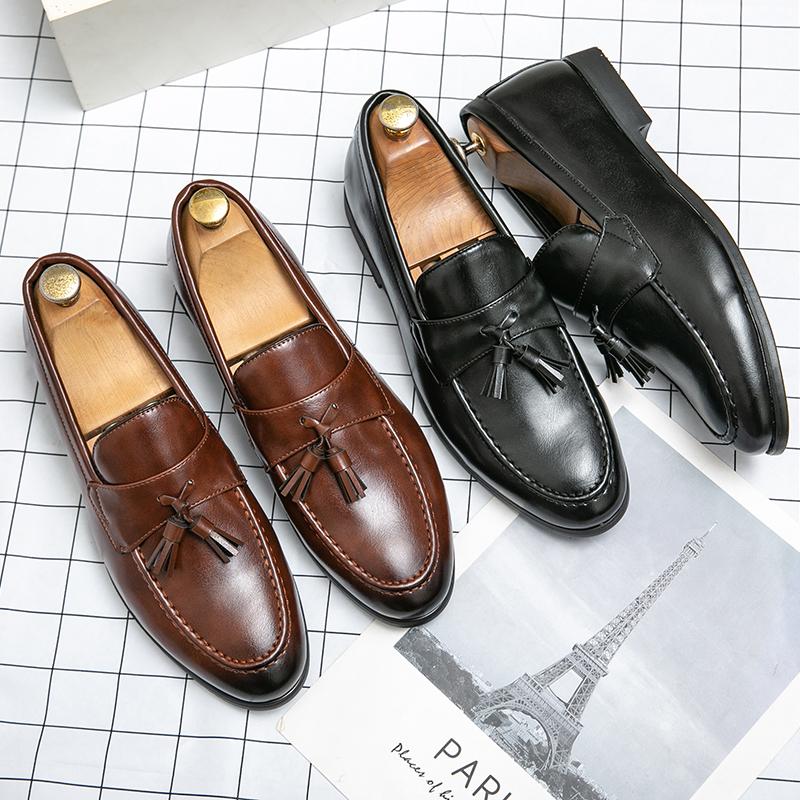Classic Casual Leather Loafers For Men Formal Social Office Leather Shoes Men Tassel Wedding Business Loafers Men's Dress Shoes