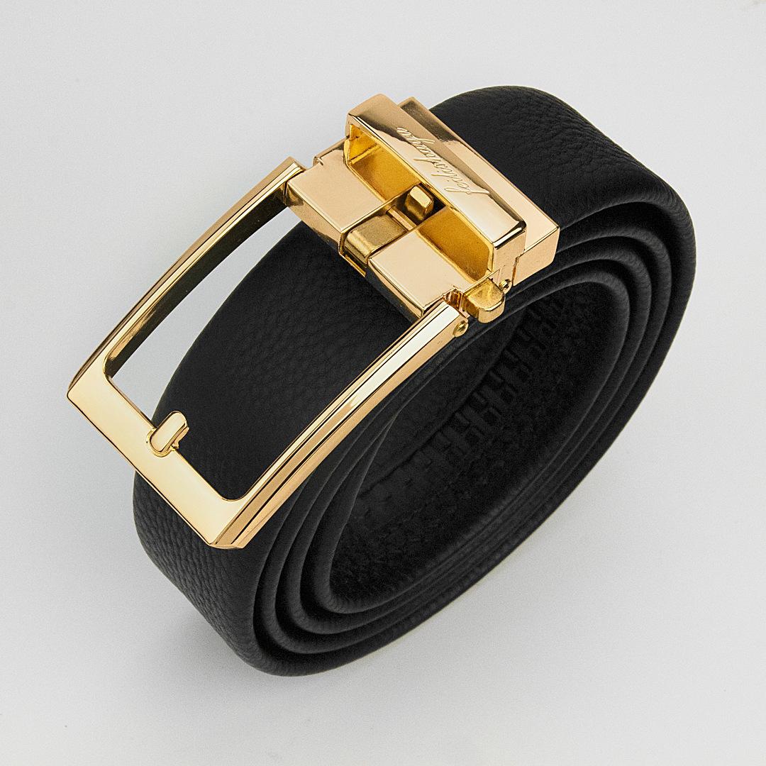 

Luxury Men s Top Layer Cowhide Belt with Pin & Automatic Alloy Buckle - Fashionable Business Trousers Accessory 130 cm