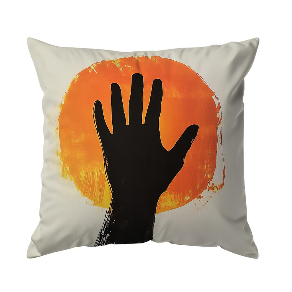 Black Handprint Cushion Pillowcase Printed Polyester 45x45cm Throw Pillowcover Decorative Sofa Cushion Pillowslip Home Decor