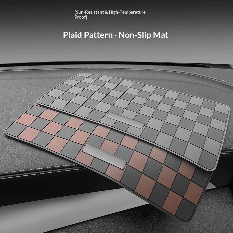 Car Dashboard Anti Slip Mat Grid Pattern Non Slip Pad Sticky Mat For Phone Keys Small Items Car Interior Decoration