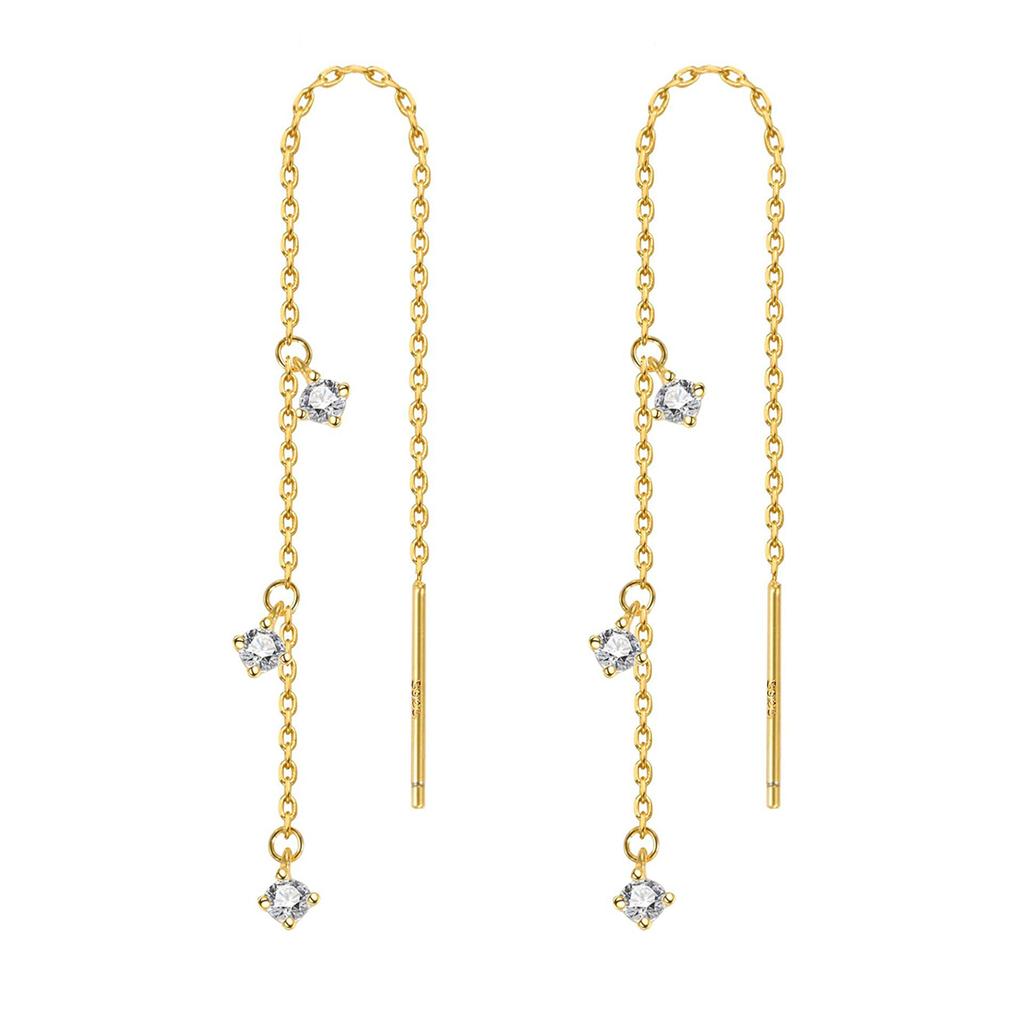 Stylish Long Tassel Earrings Brass Electroplated Fashion Hoop Earrings For Women, Luxurious Statement Earrings