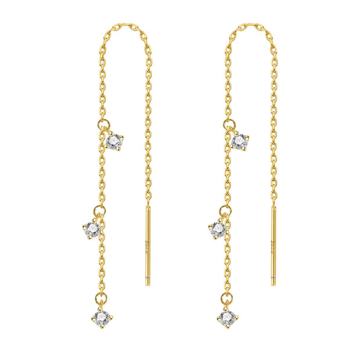 

Stylish Long Tassel Earrings Brass Electroplated Fashion Hoop Earrings For Women, Luxurious Statement Earrings